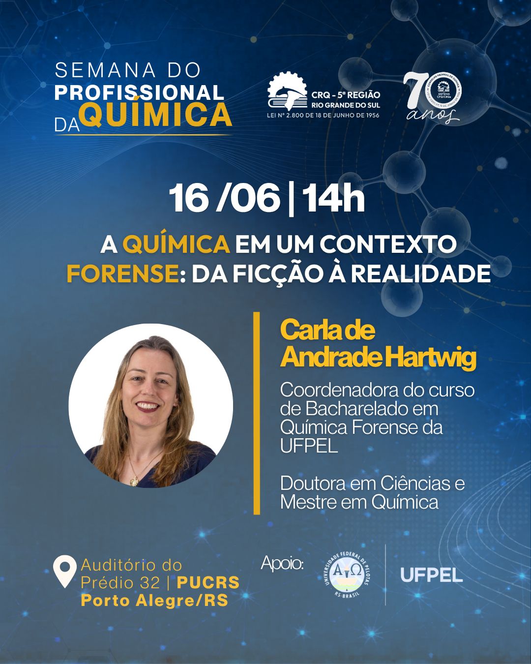 16/06 | QUÍMICA FORENSE - Semana do Profissional da Química 