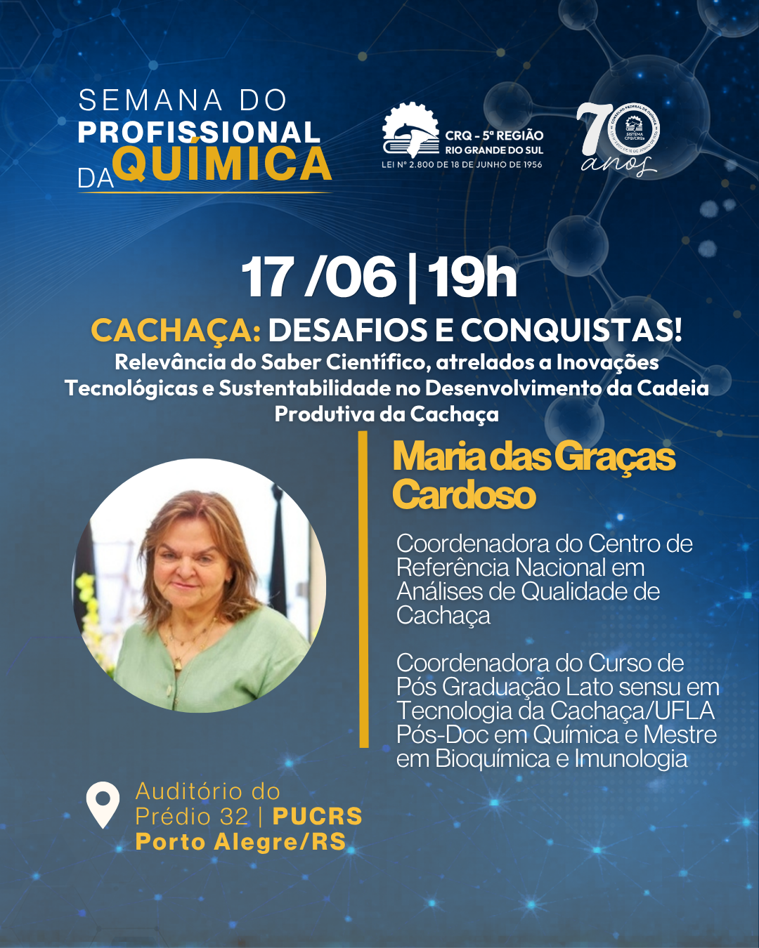 17/06 | CACHAÇA  - Semana do Profissional da Química