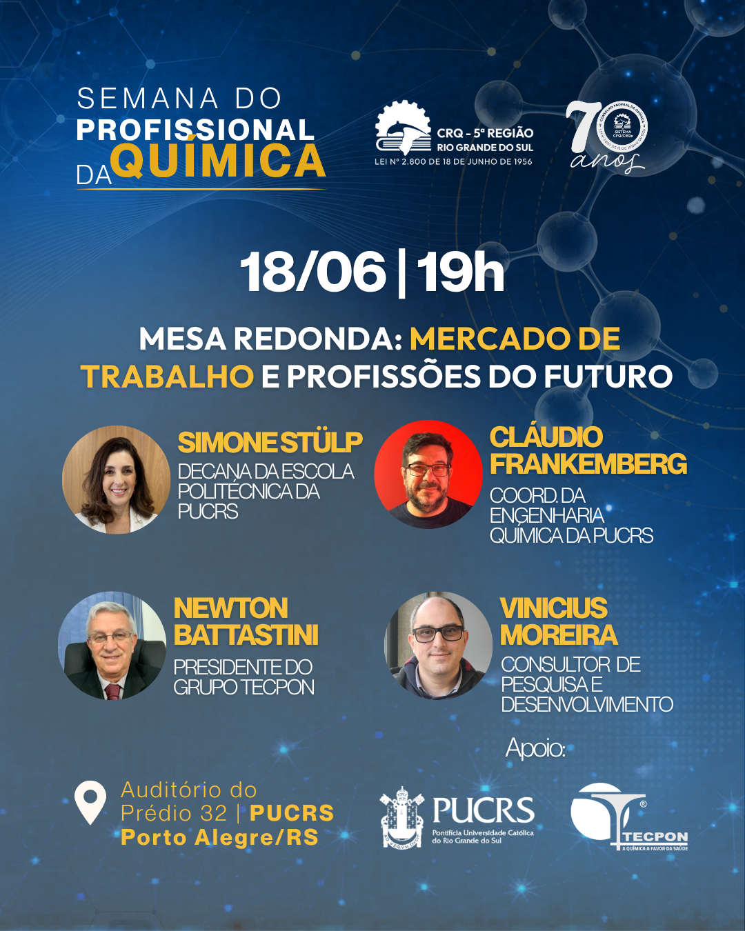 18/06 | MERCADO DE TRABALHO - Semana do Profissional da Química