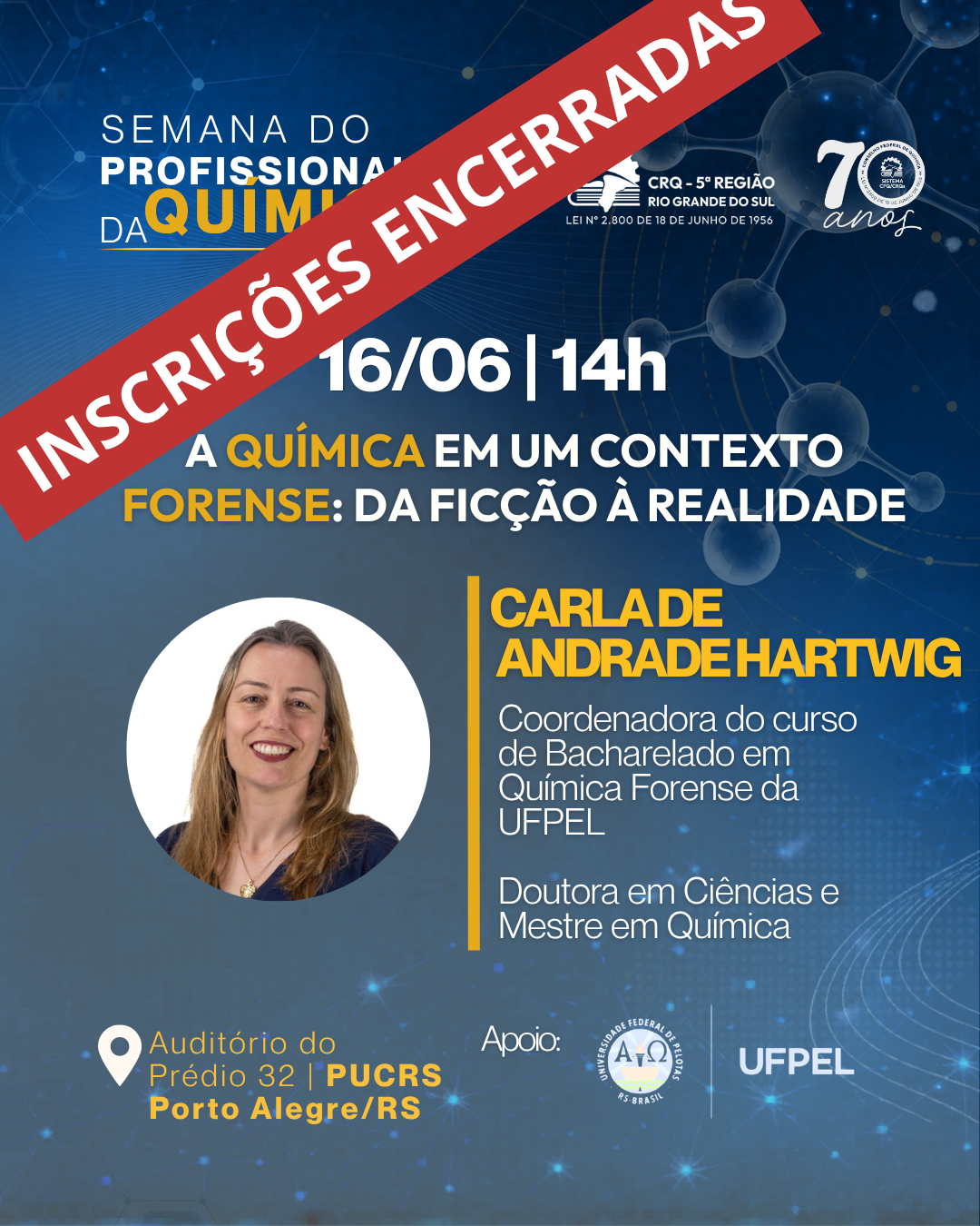 16/06 | QUÍMICA FORENSE - Semana do Profissional da Química 